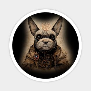 French Bulldog Surreal Steampunk Artwork, Dog Lover Magnet